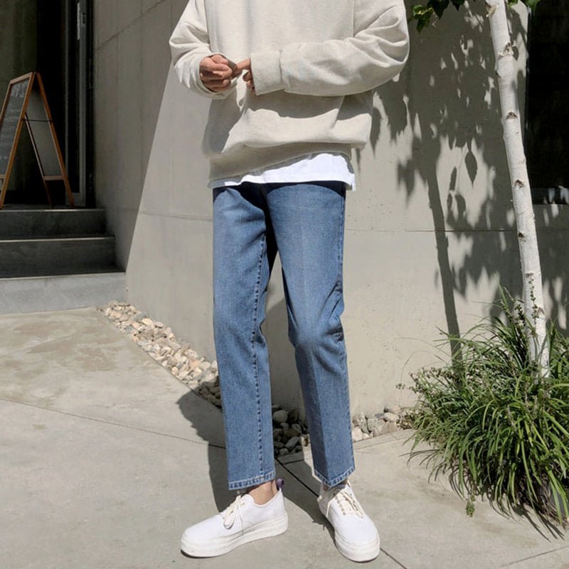 Straight denim jeans