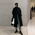 High neck long coat