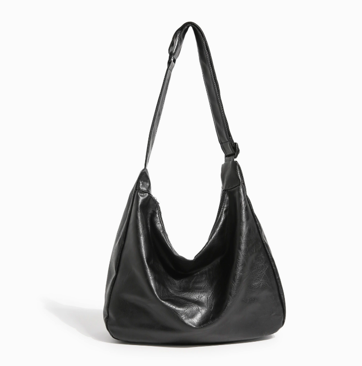 Soft leather large capacity shoulder bag