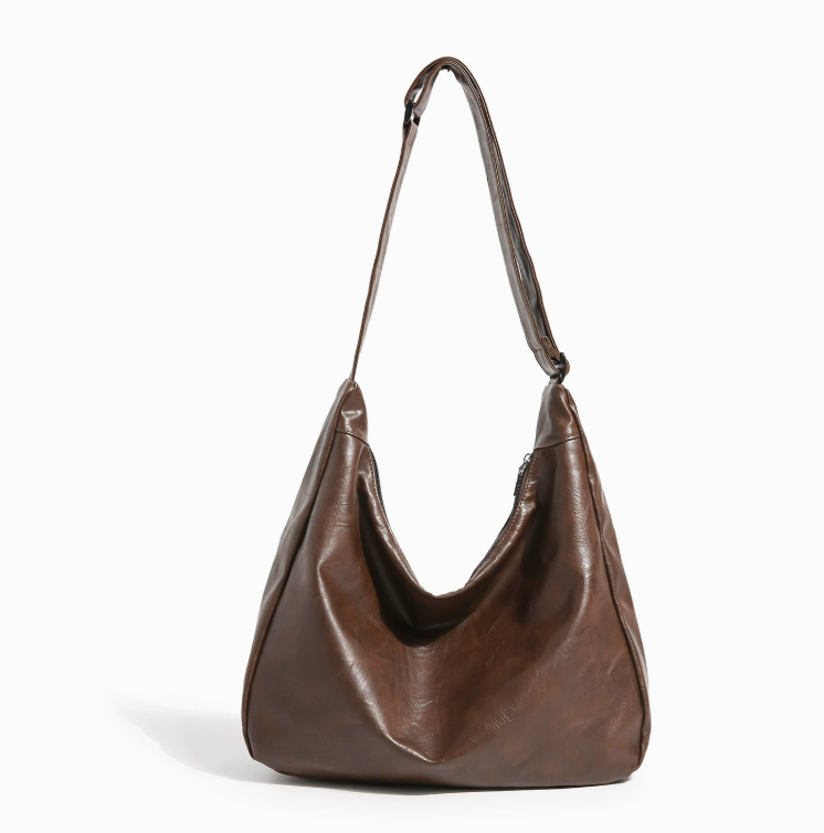 Soft leather large capacity shoulder bag