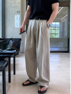 リネンブレンドリラックスパンツ