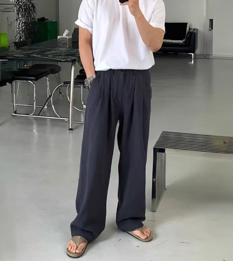 リネンブレンドリラックスパンツ