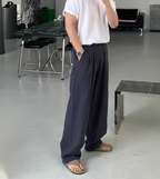 リネンブレンドリラックスパンツ