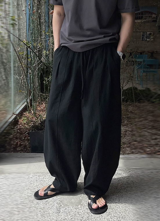 コットンリネンパンツ メンズ ワイド｜Cotton Linen PANTS