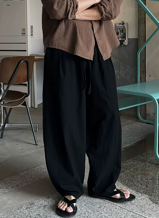 コットンリネンパンツ メンズ ワイド｜Cotton Linen PANTS