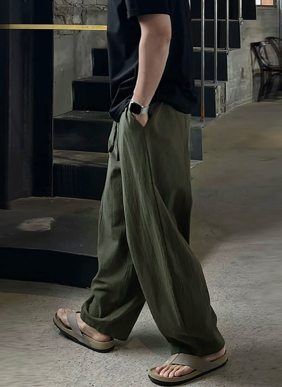 コットンリネンパンツ メンズ ワイド｜Cotton Linen PANTS