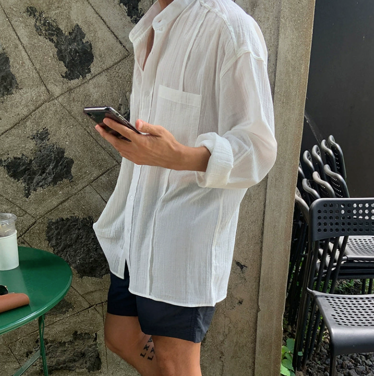 Linen blend summer shirt