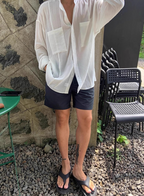 Linen blend summer shirt