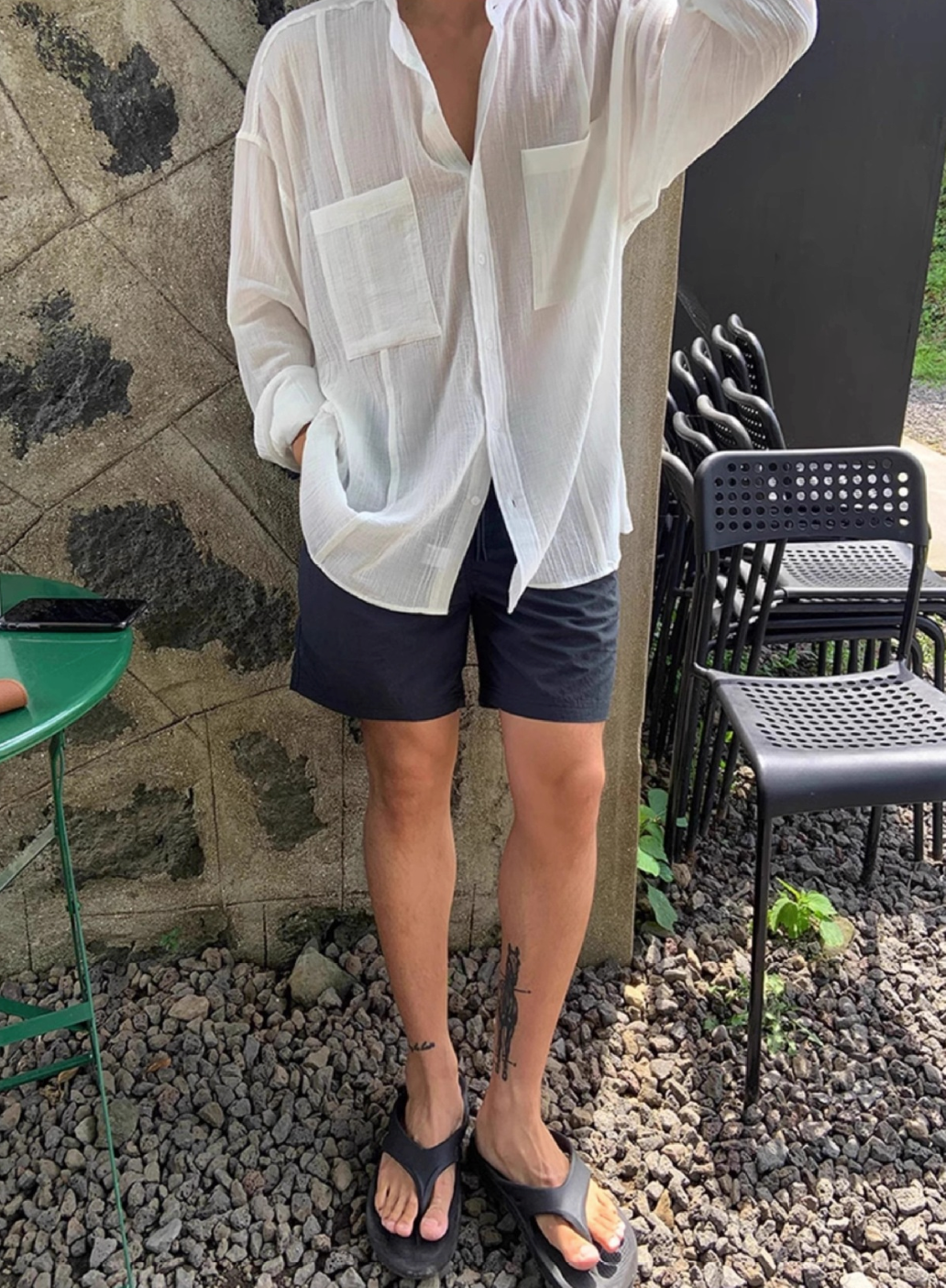 Linen blend summer shirt