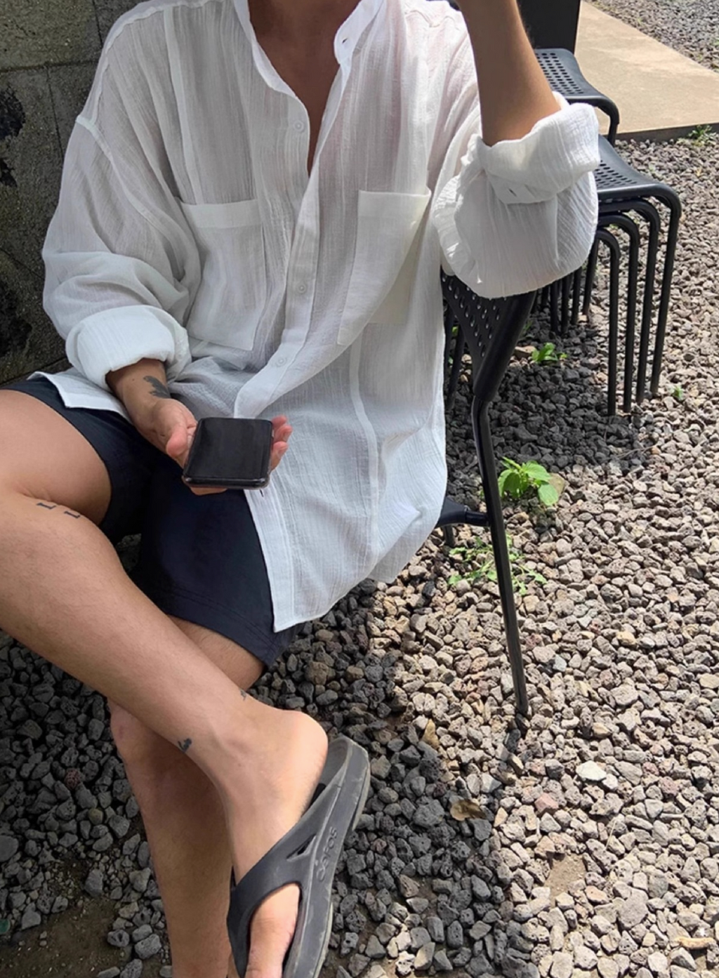 Linen blend summer shirt