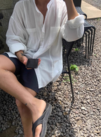 Linen blend summer shirt