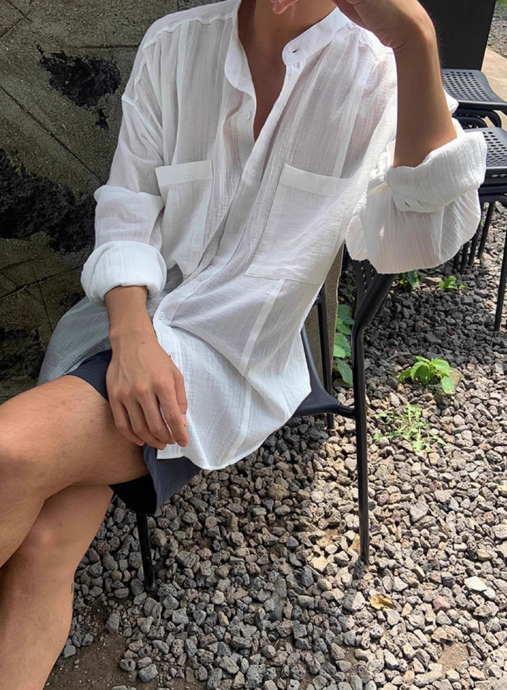 Linen blend summer shirt