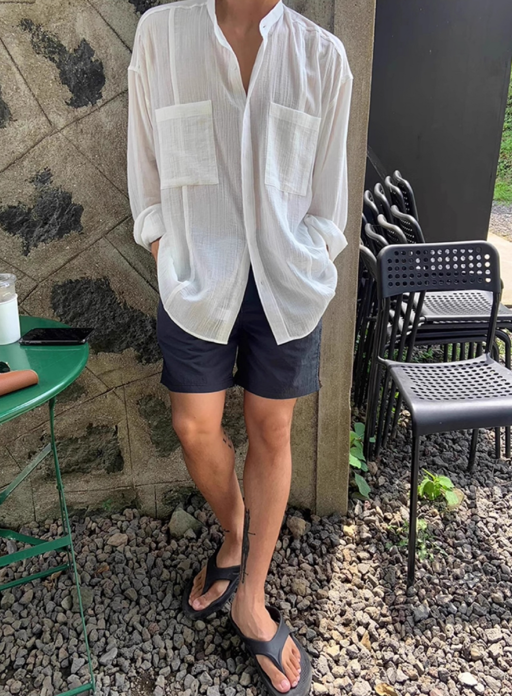Linen blend summer shirt