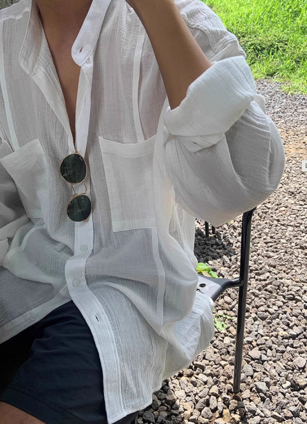 Linen blend summer shirt