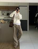 Corduroy wide pants