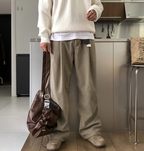 Corduroy wide pants