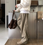Corduroy wide pants