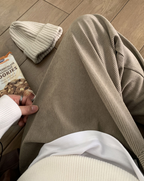 Corduroy wide pants