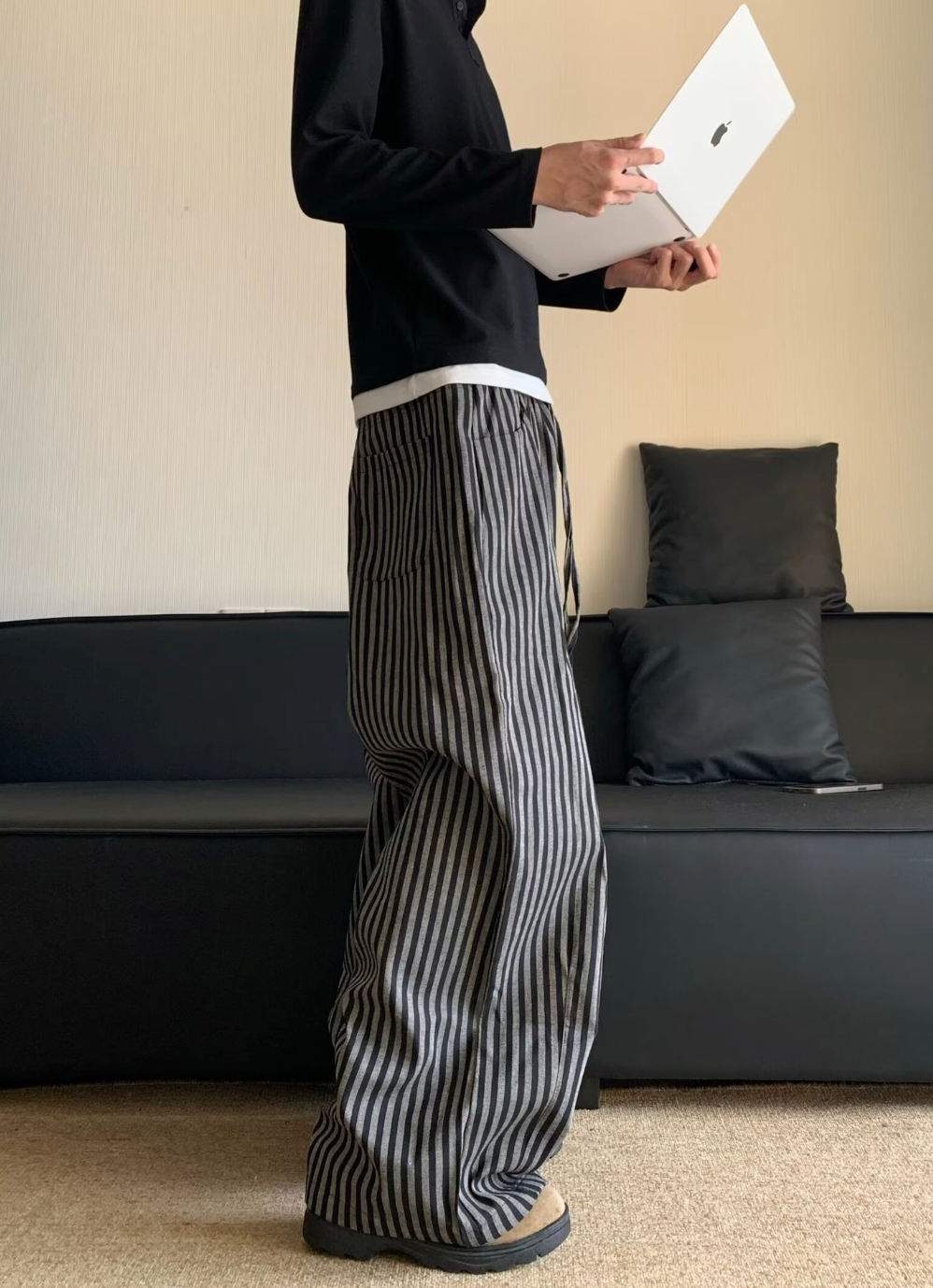 ストライプワイドレッグパンツ メンズ｜Striped Wide PANTS