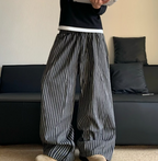 ストライプワイドレッグパンツ メンズ｜Striped Wide PANTS