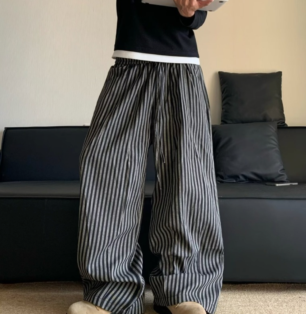 ストライプワイドレッグパンツ メンズ｜Striped Wide PANTS