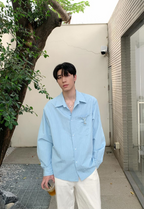 クリンクルテクスチャー メタルアクセントシャツ / SHIRT