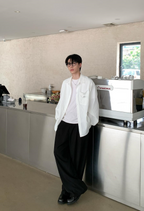 クリンクルテクスチャー メタルアクセントシャツ / SHIRT