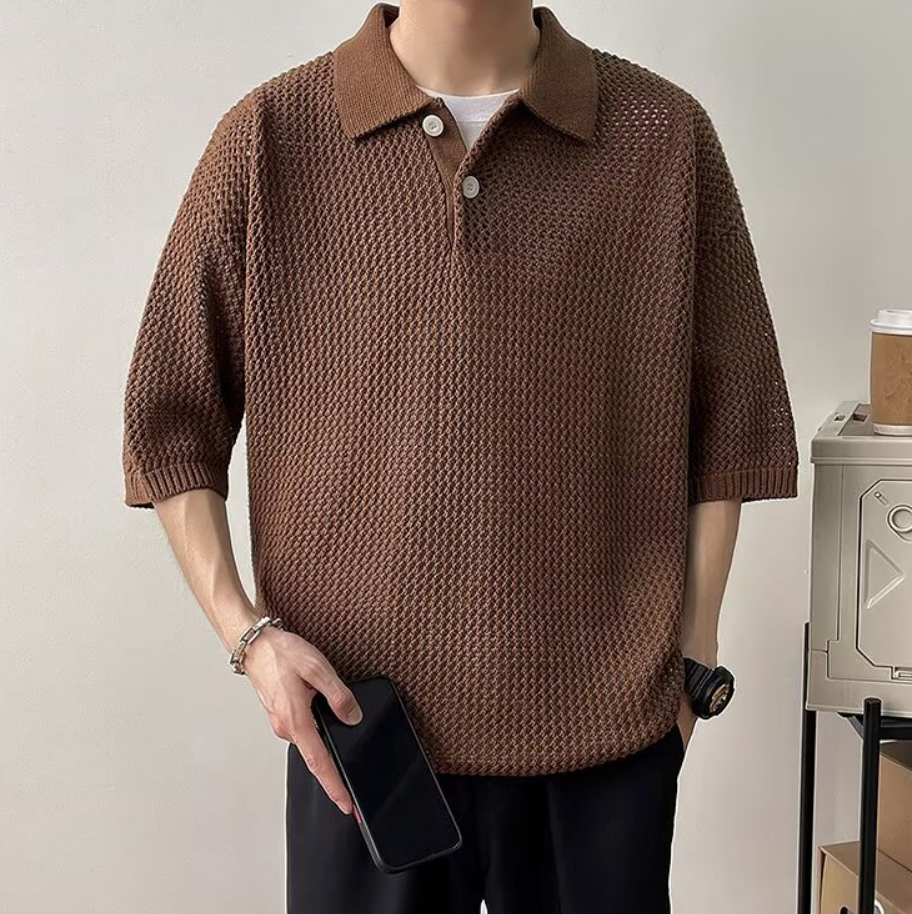 Summer knit polo shirt