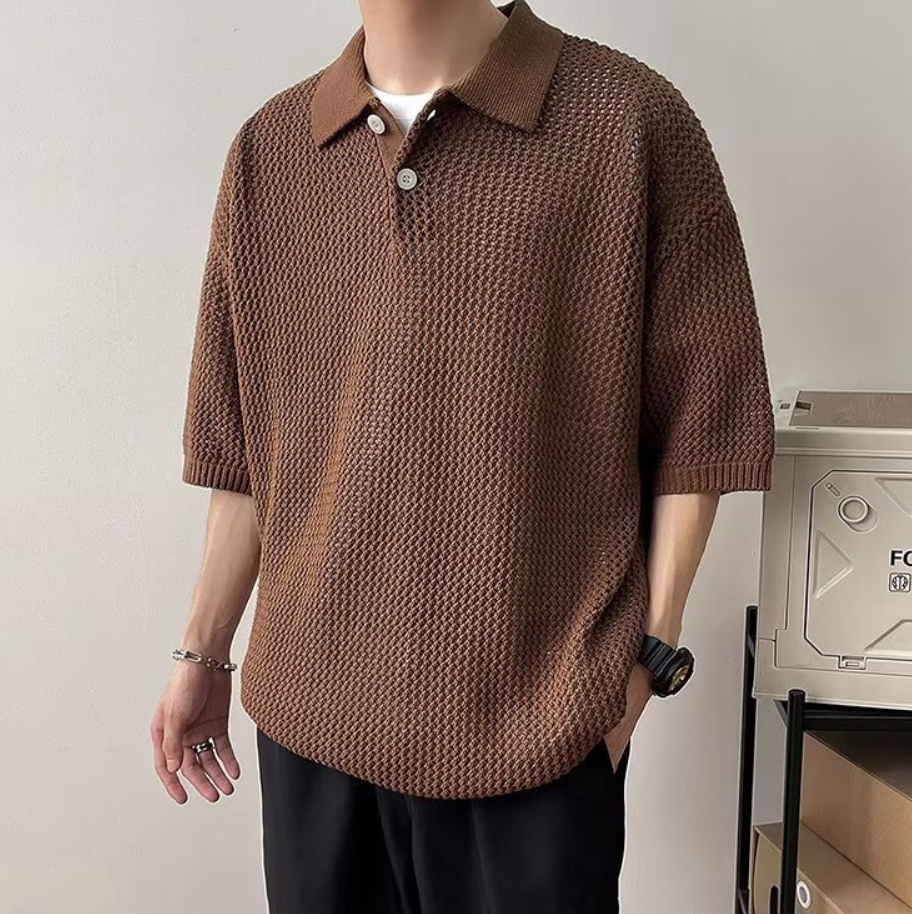 Summer knit polo shirt