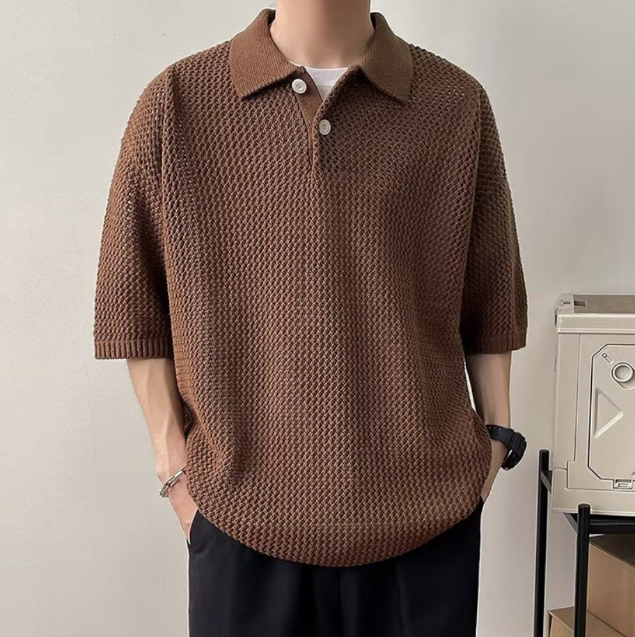 Summer knit polo shirt