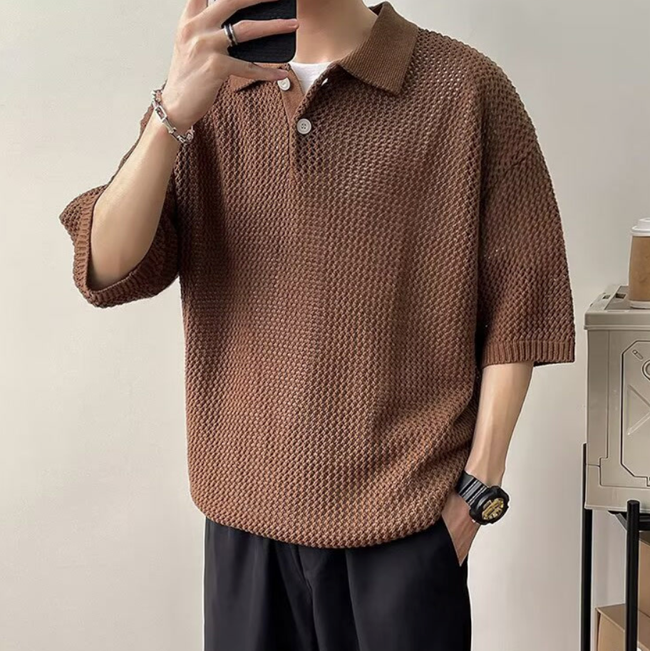 Summer knit polo shirt