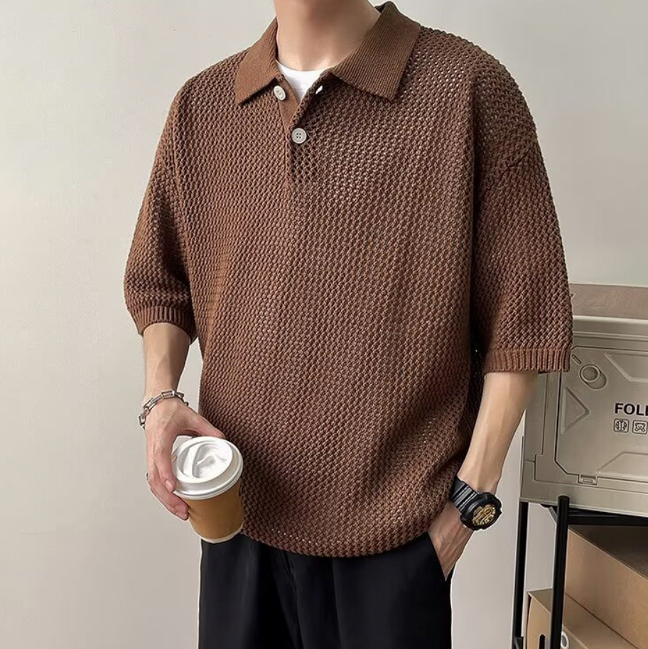 Summer knit polo shirt