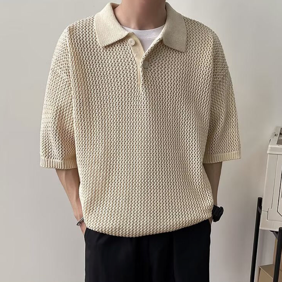 Summer knit polo shirt