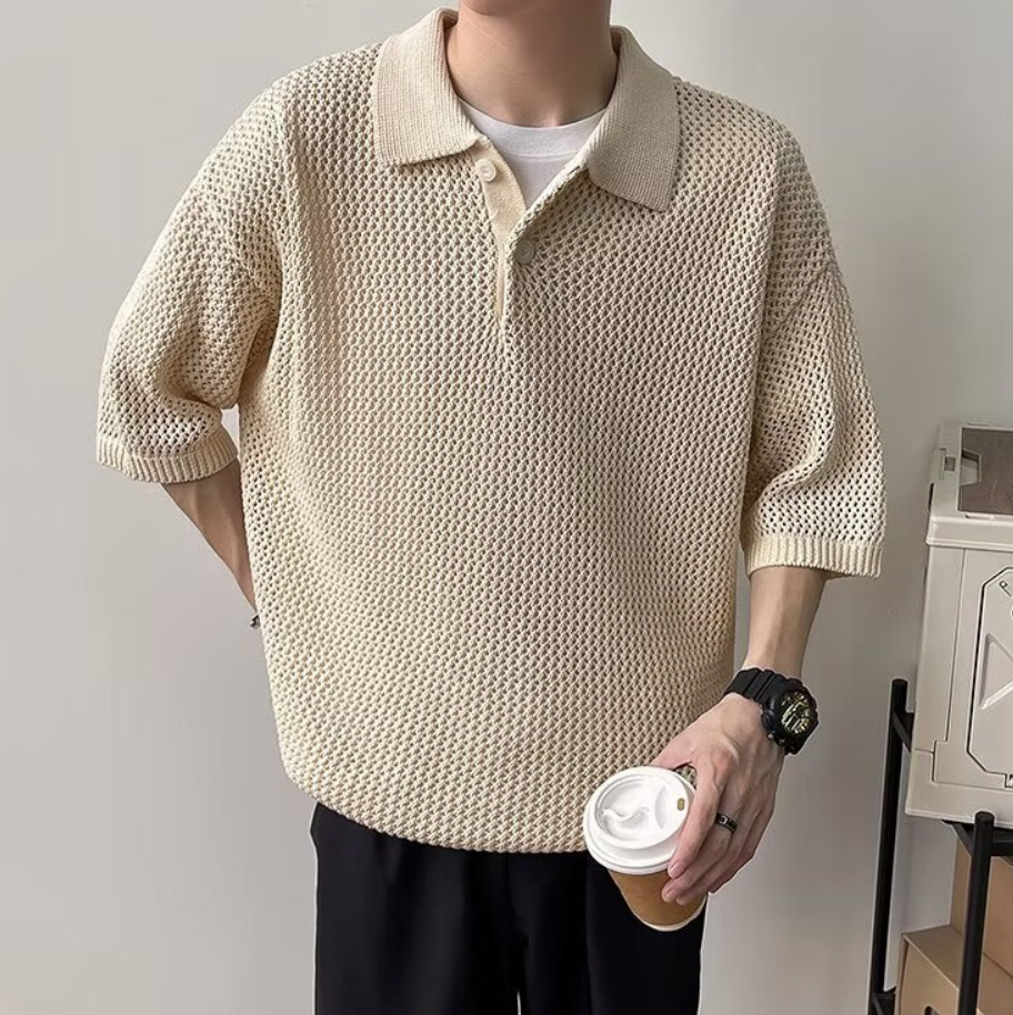 Summer knit polo shirt