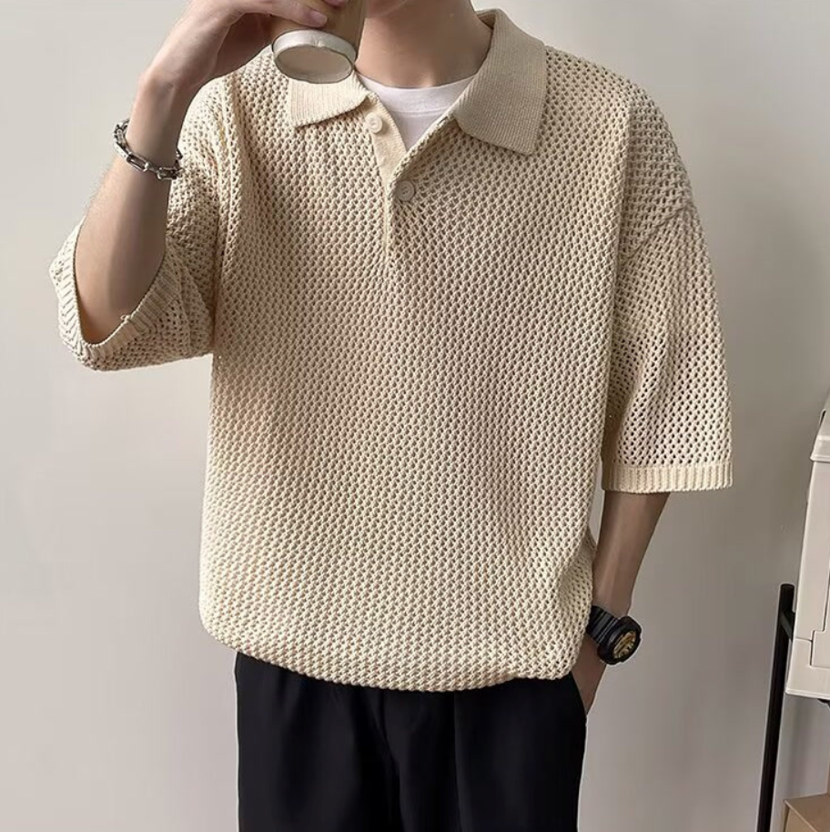 Summer knit polo shirt