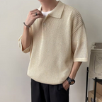 Summer knit polo shirt