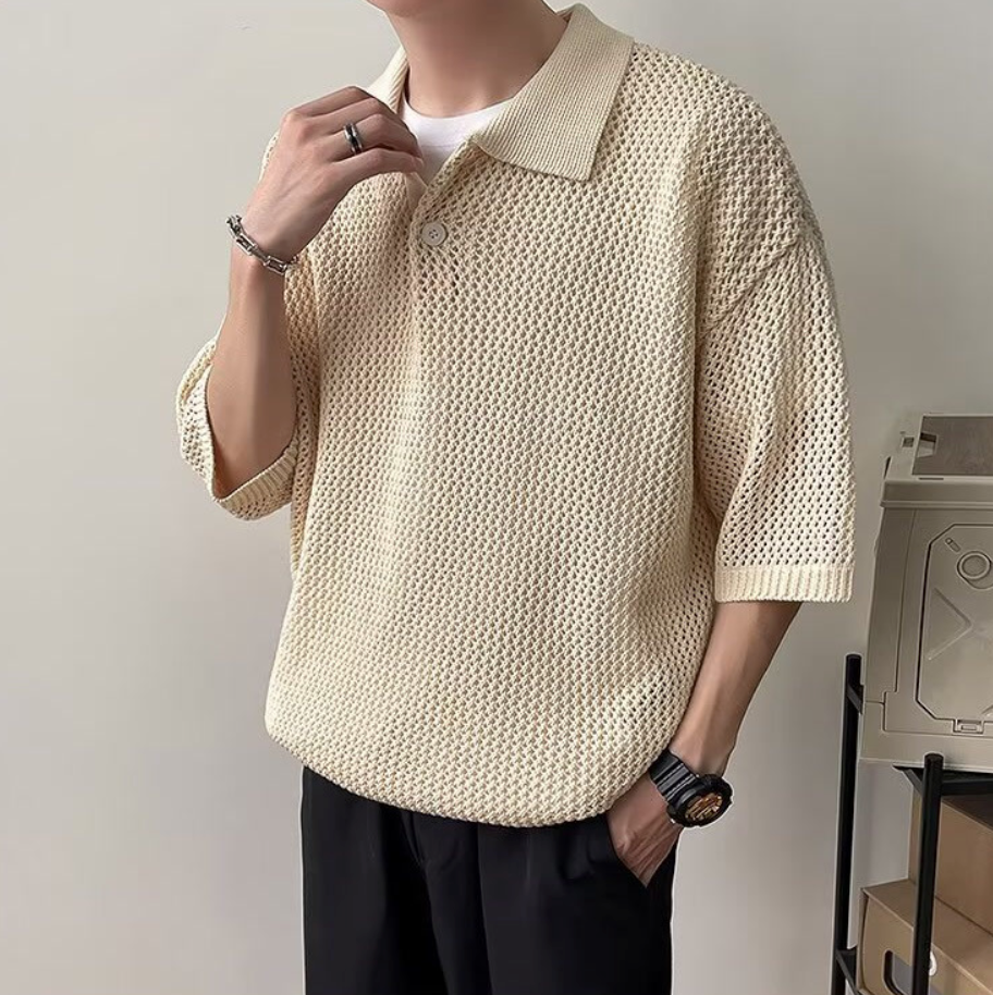 Summer knit polo shirt