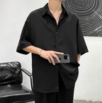Lapel short sleeve shirt