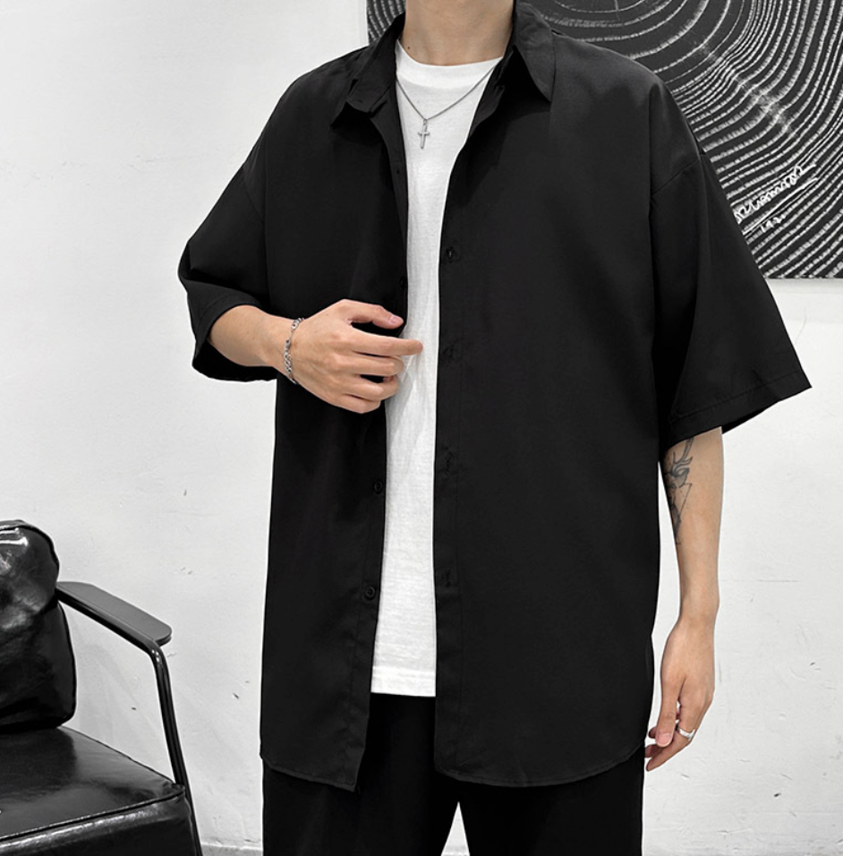 Lapel short sleeve shirt