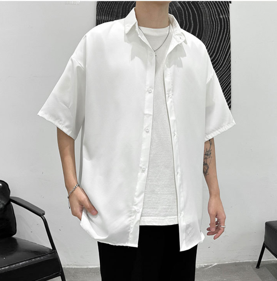 Lapel short sleeve shirt