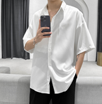 Lapel short sleeve shirt