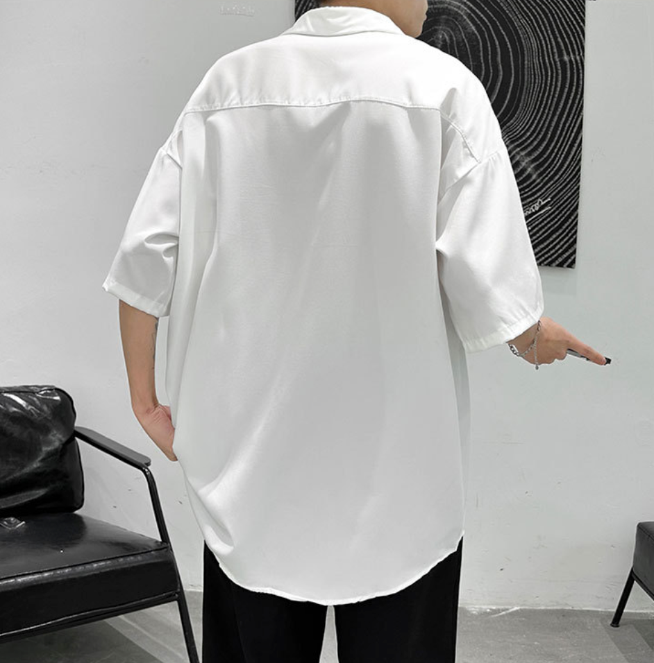 Lapel short sleeve shirt