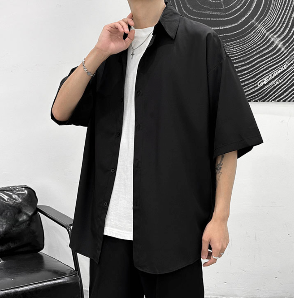 Lapel short sleeve shirt