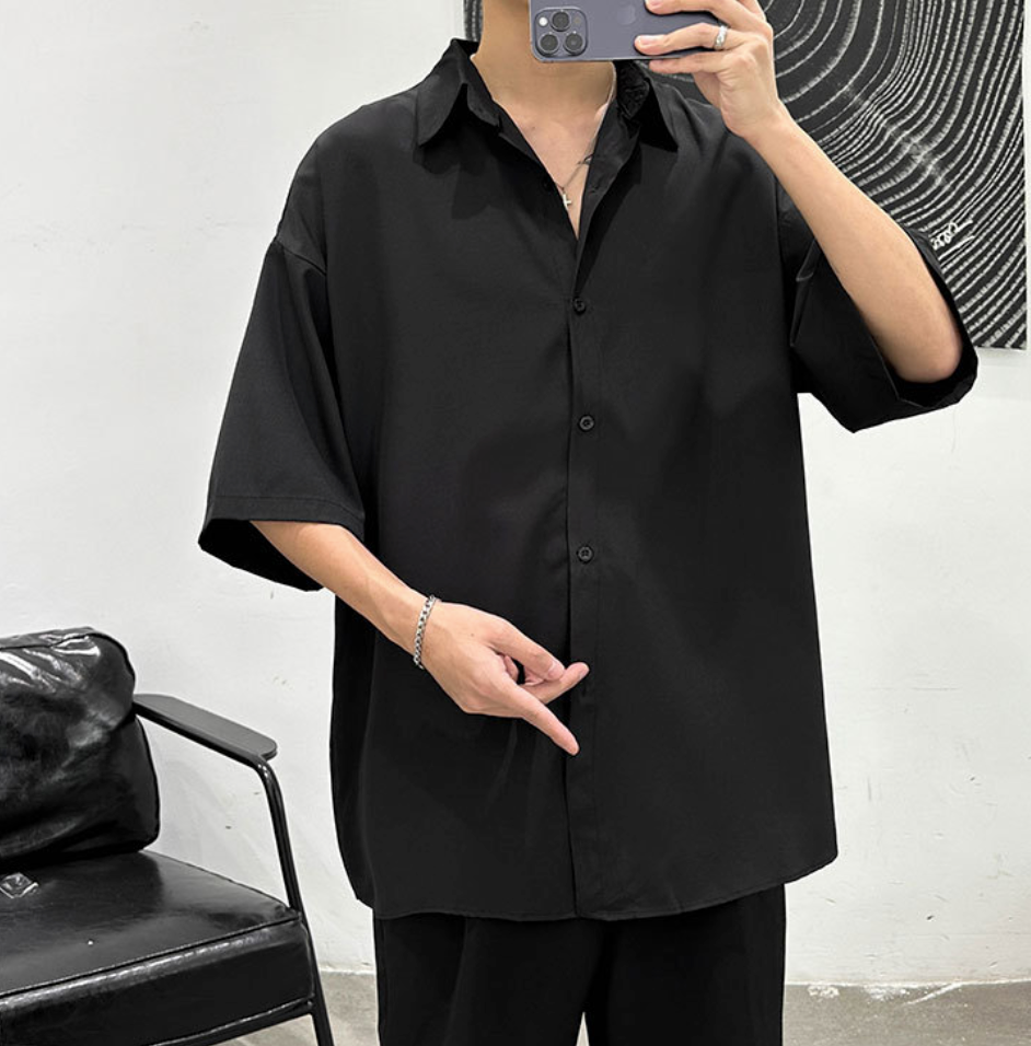 Lapel short sleeve shirt