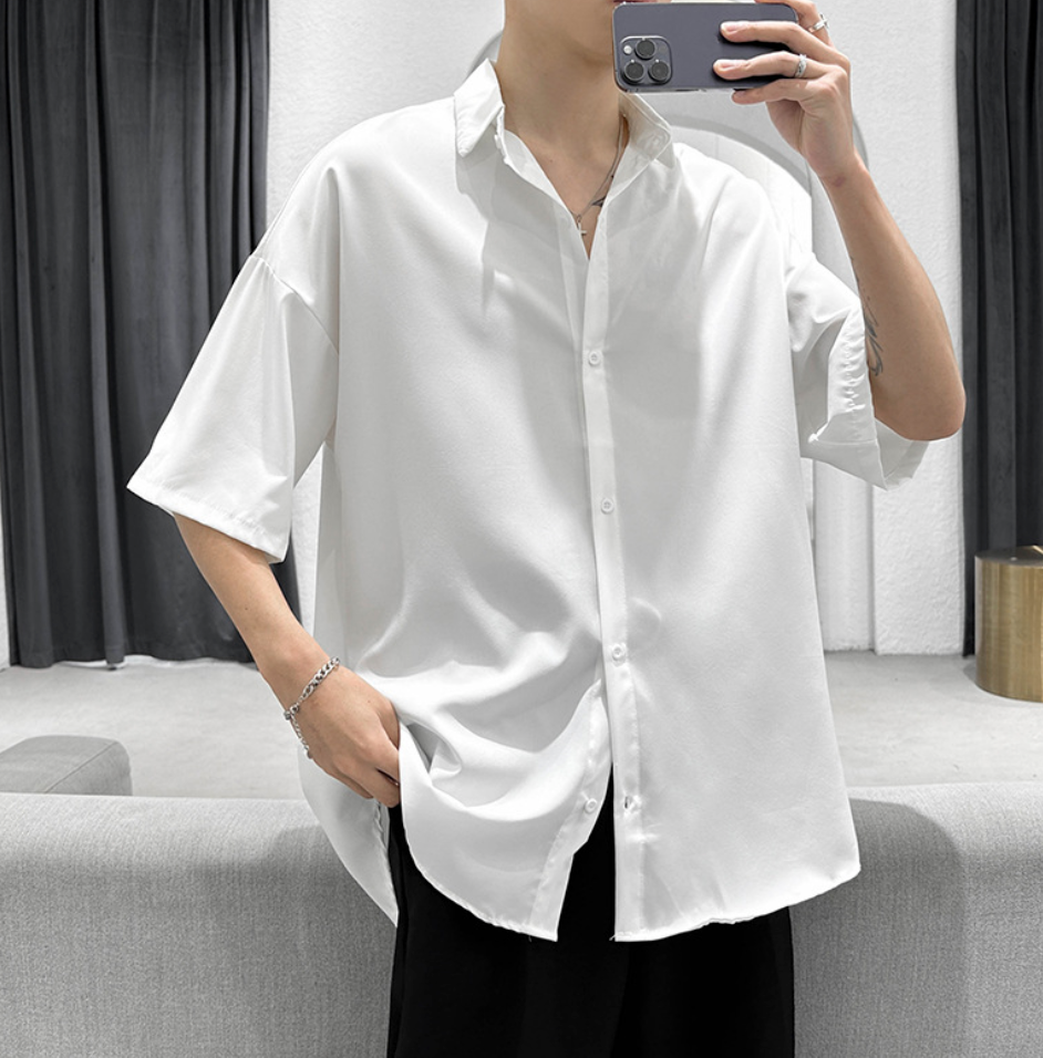 Lapel short sleeve shirt