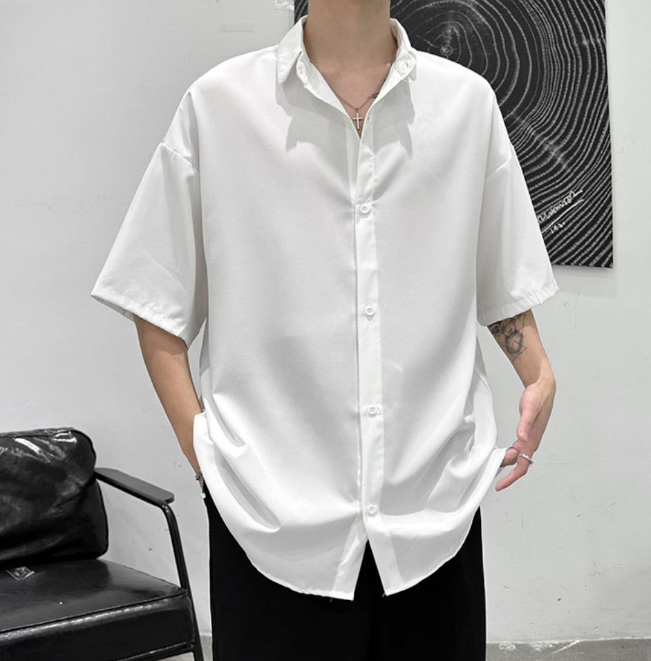 Lapel short sleeve shirt