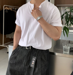 Henry collar short sleeve T-shirt