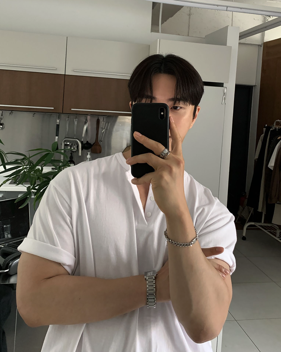 Henry collar short sleeve T-shirt