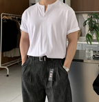 Henry collar short sleeve T-shirt