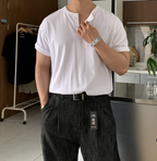 Henry collar short sleeve T-shirt